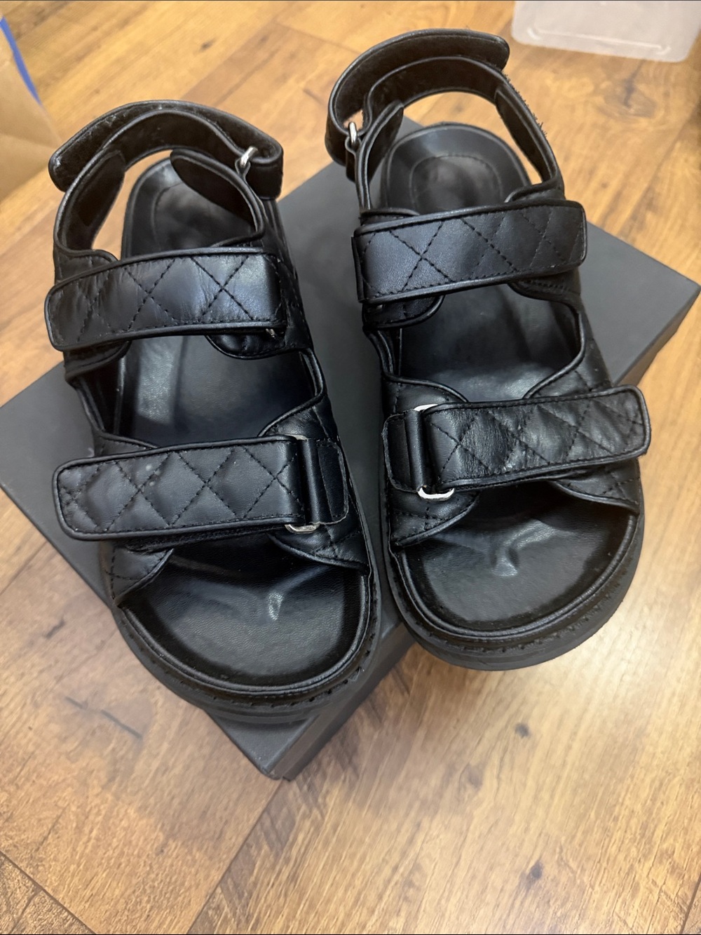 Tony Bianco Black Quilted Strap Sandals